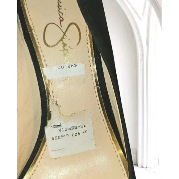 Jessica Simpson Rebeca 5.5" High Heels Sz 8 Women's Platform Pump Black Suede - Picture 16 of 16